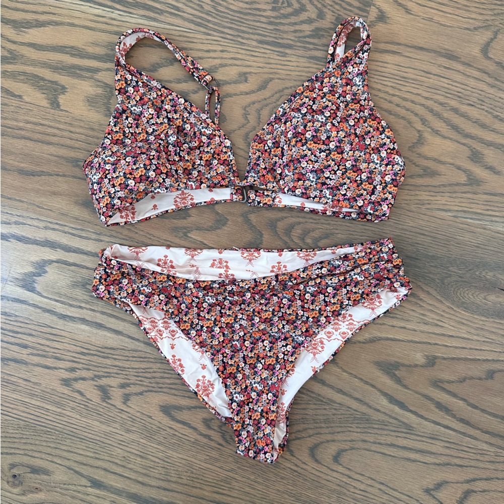 Maaji Floral Bikini Set in Pink, Red, Orange